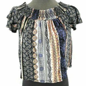 American Rag Off The Shoulder Multi Color Top Short Sleeve Casual Shirt Size XXL